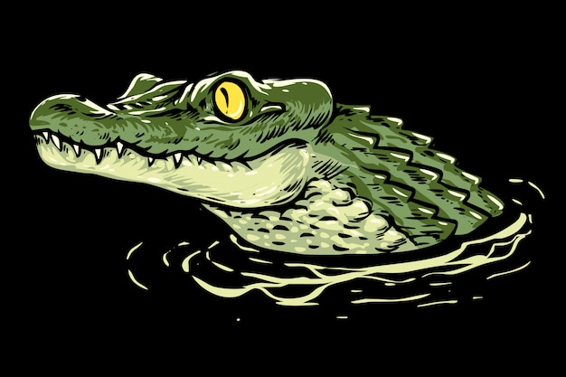 Illustration de tête de crocodile
