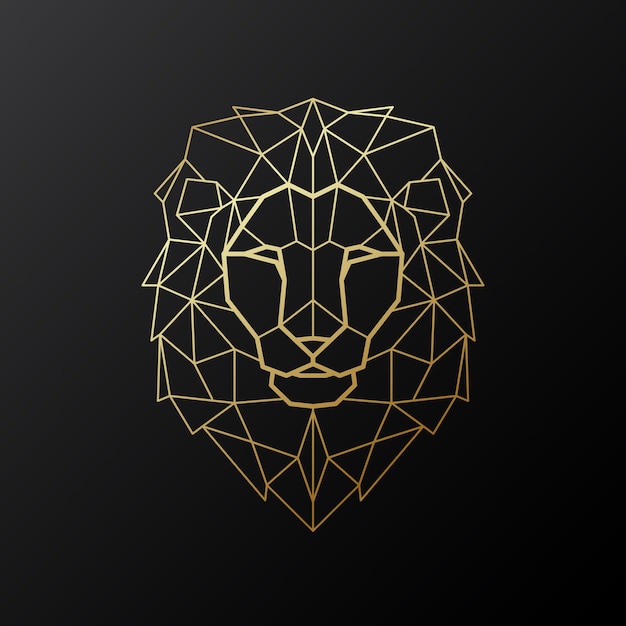Vecteur illustration de tête de lion de vecteur dans le style polygonal