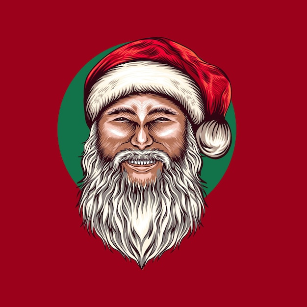 Illustration de tête de père Noël