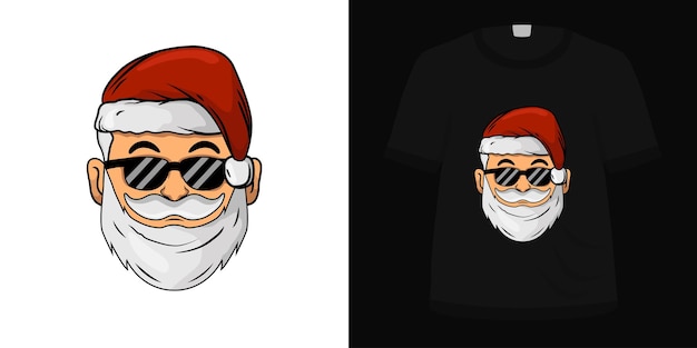 Vecteur illustration tête santa pour la conception de tshirt