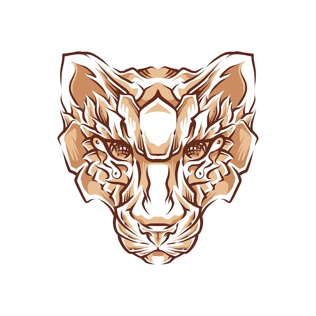 Vecteur illustration de tête de tigre