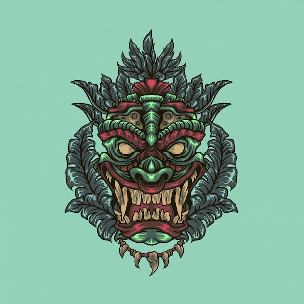 illustration de tête de tiki