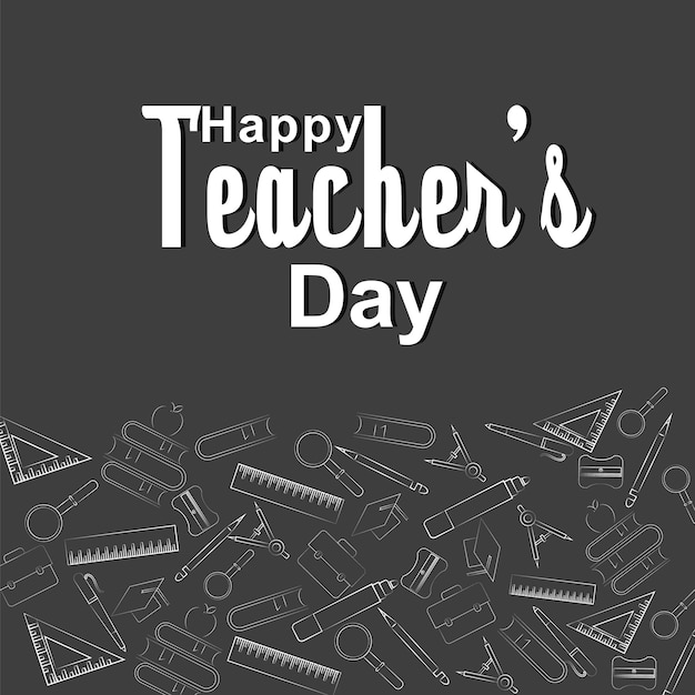 Vecteur illustration d'un texte stylé pour la journée des enseignants heureux.