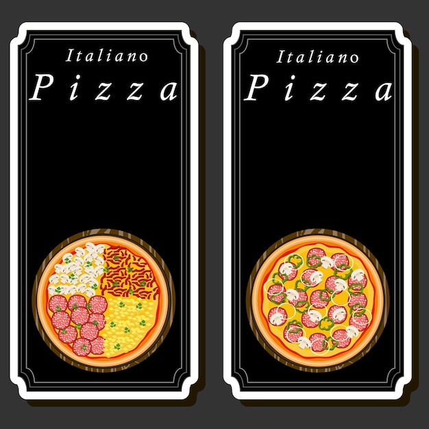 Illustration sur le thème de la grande pizza chaude et savoureuse au menu de la pizzeria