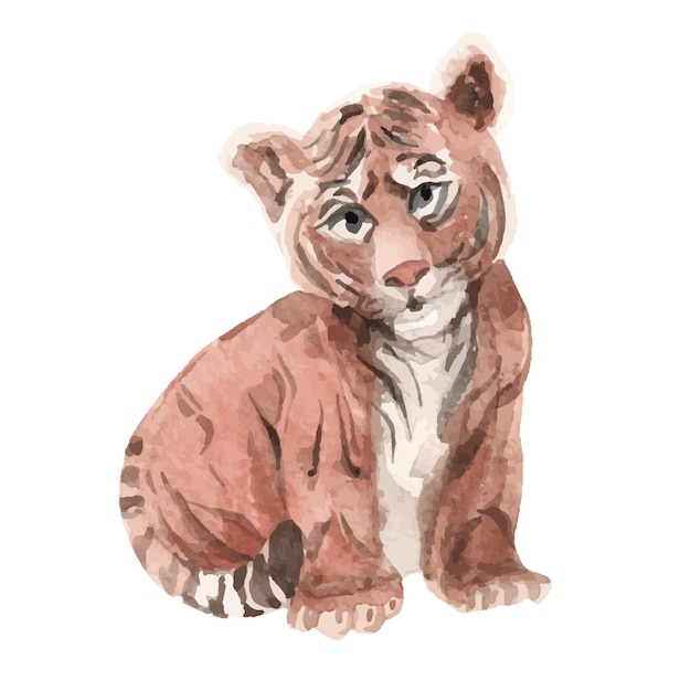 Illustration De Tigre Aquarelle Pour Les Enfants