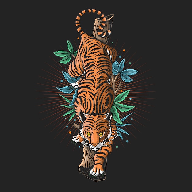 Vecteur illustration de tigre en colère