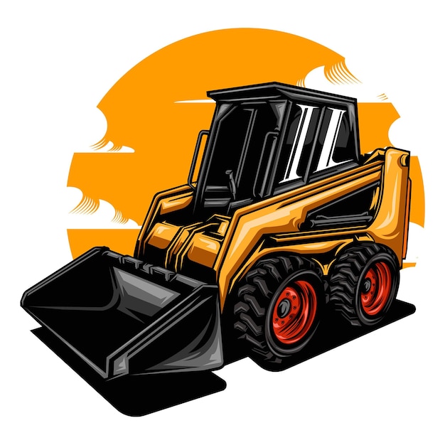 Illustration De Tracteur Avec Une Couleur Unie