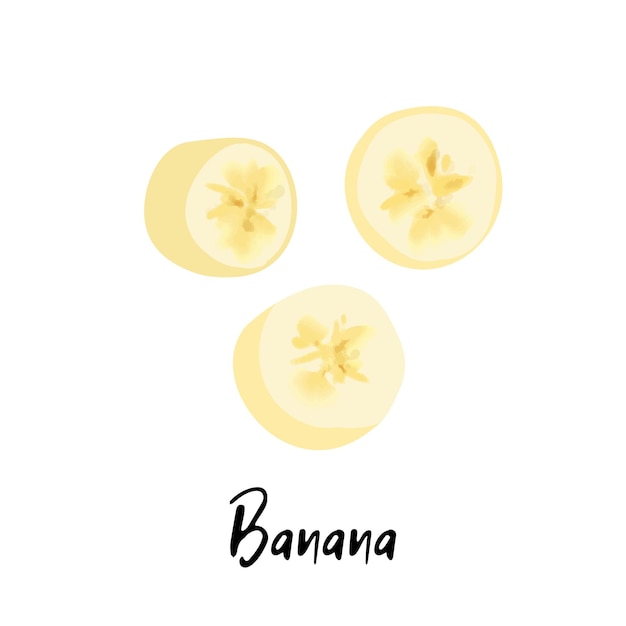 Illustration De Tranche De Banane Isolée Sur Fond Blanc