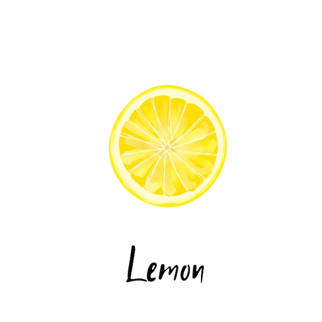 Illustration D'une Tranche De Citron Isolé Sur Fond Blanc