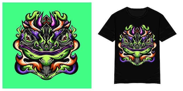 Illustration De Tshirt Vecteur Tête De Monstre Grenouille