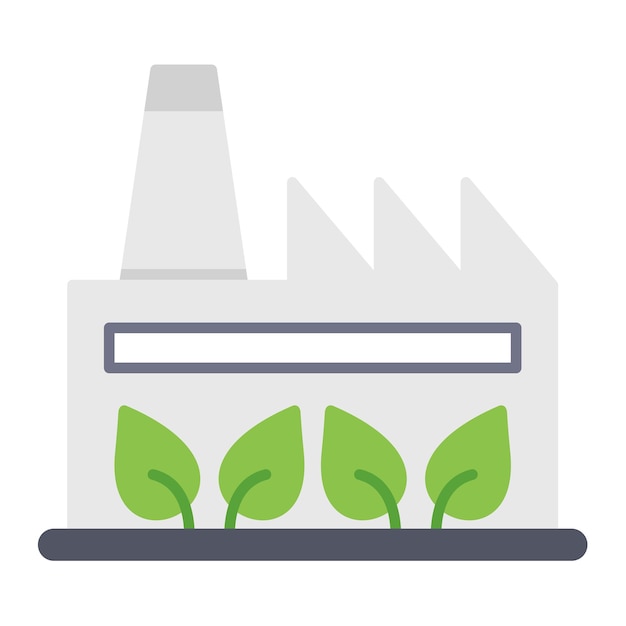 Vecteur illustration de l'usine à plat vert