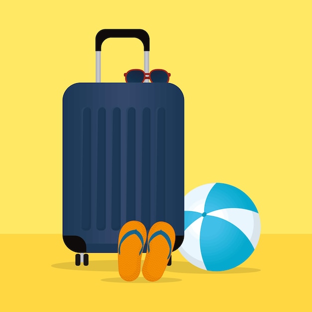 Illustration de vacances avec valise