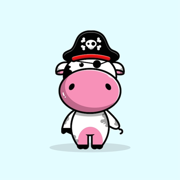 Illustration De Vache Avec Un Look De Pirate