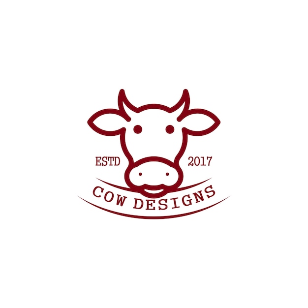 Illustration De Vache Tête Pour Le Concept De Logo