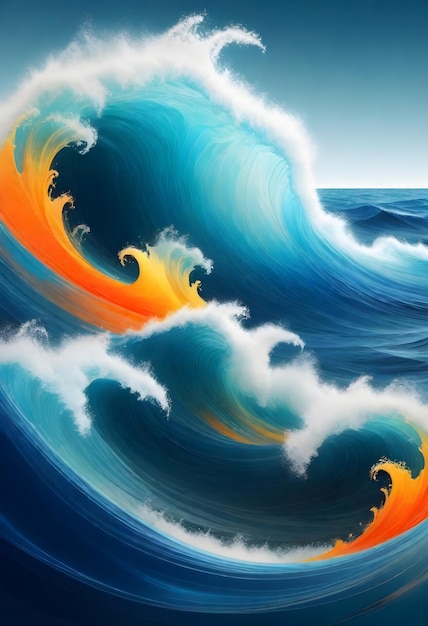 Vecteur une illustration d'une vague qui a les couleurs de l'océan