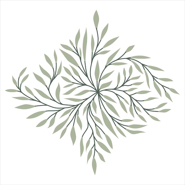 Illustration De Vecteur De Conception D'élément Vert En Fleurs D'herbe Isolé Sur Fond Blanc