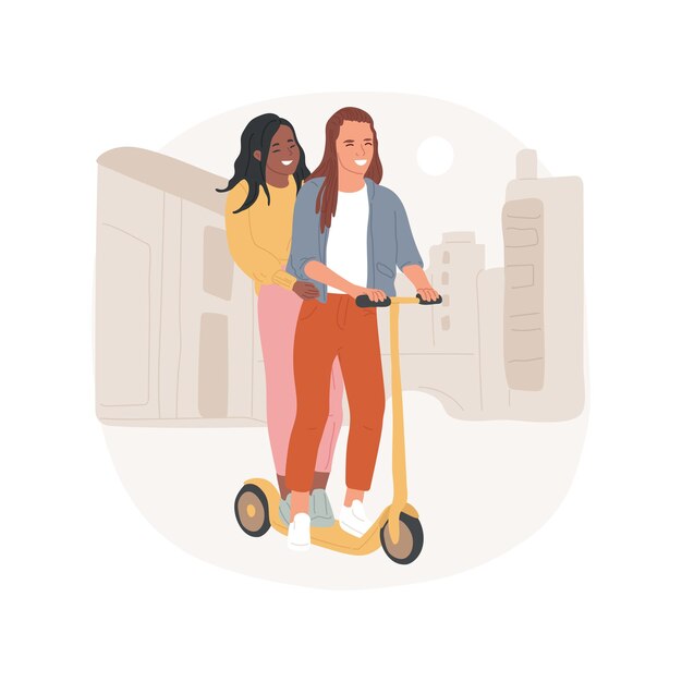 Illustration de vecteur de dessin animé isolé de scooter électrique