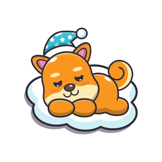 Illustration De Vecteur De Dessin Animé Mignon Chien Shiba Inu