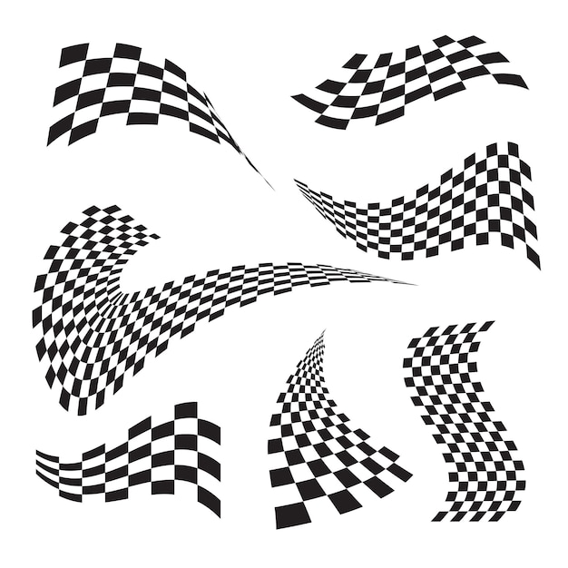 Illustration de vecteur de drapeau de course à damier isolé sur fond blanc