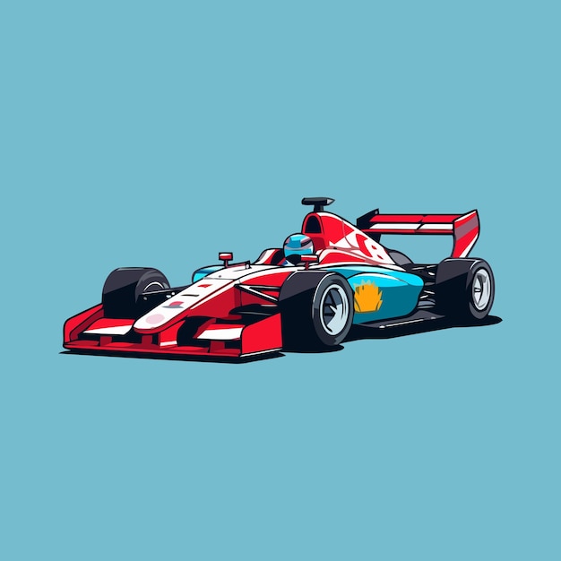 Vecteur illustration de vecteur d'icône de dessin animé de voiture de course isolée