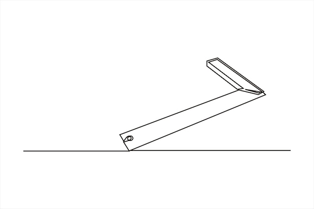 Vecteur illustration de vecteur de ligne continue conception de l'angle de la règle