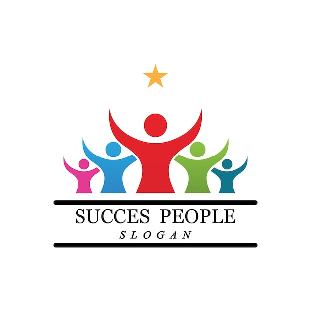 Illustration Et Vecteur De Logo De Personnes De Succès