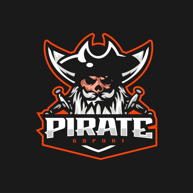 Illustration Vecteur Pirate Gaming Style Logo Esport