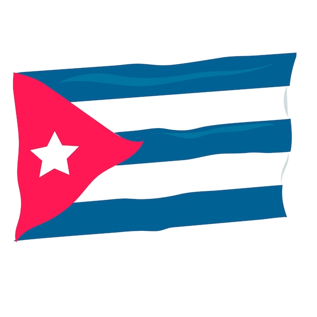 Illustration De Vecteur Plat Bannière Drapeau Cuba Isolé Sur Fond Blanc