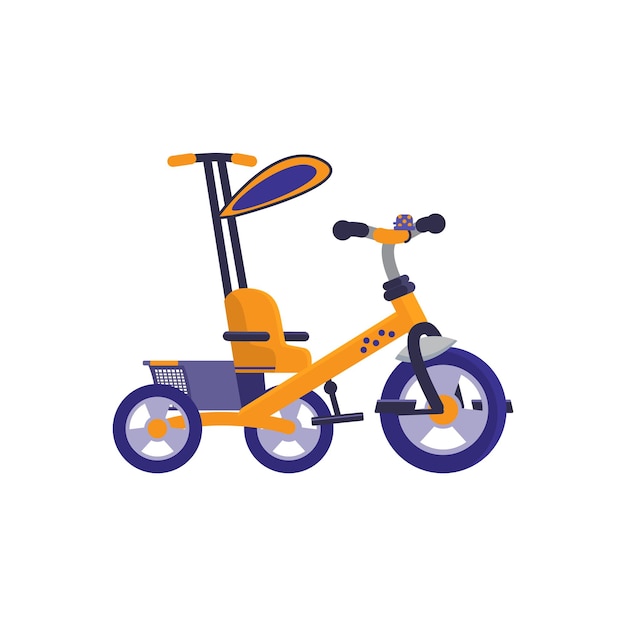 Illustration De Vecteur Plat Dessin Animé Tricycle Pour Enfants Et Tout-petits Isolé Sur Fond Blanc Vélo à Pédale Coloré Moderne Ou Vélo Pour Les Petits Enfants