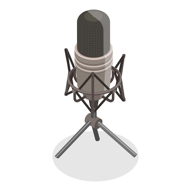 Illustration à vecteur plat isométrique 3D de microphones de musique
