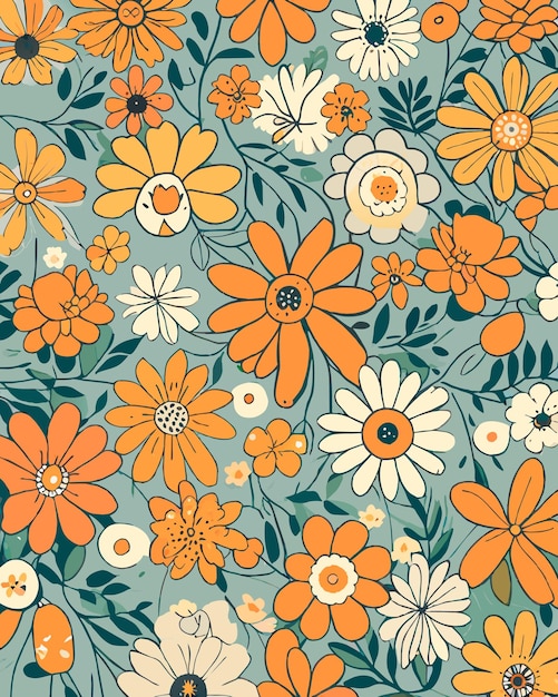 Illustration de vecteurs de motifs de fleurs colorées décoratives