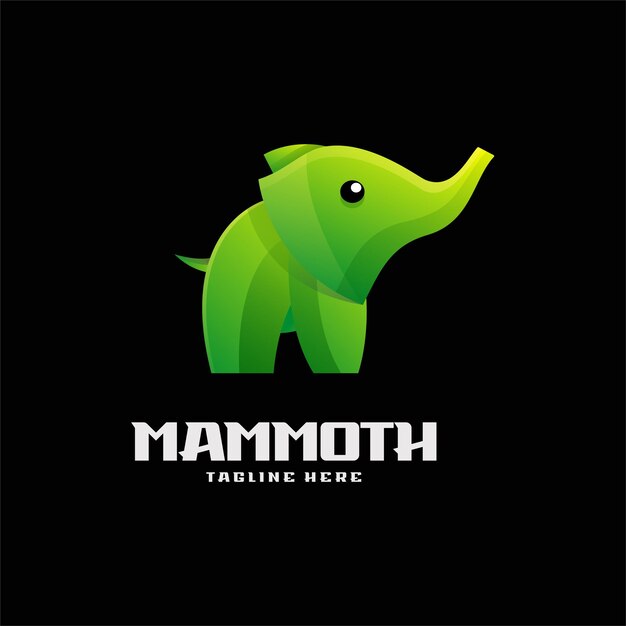 Vecteur illustration vector mammoth gradient style de logo coloré