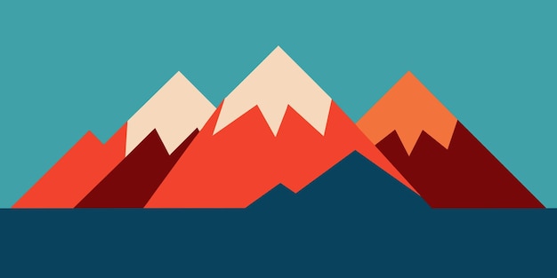 Vecteur illustration vectorielle 2d des montagnes