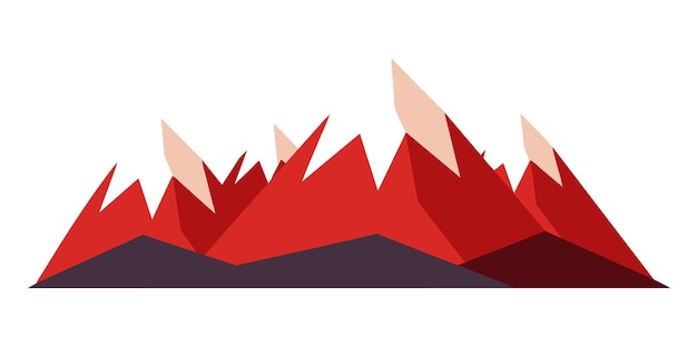 Illustration vectorielle 2D des montagnes