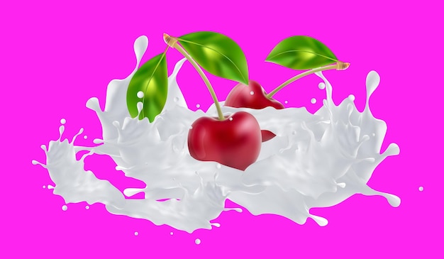 Illustration vectorielle 3d cerise