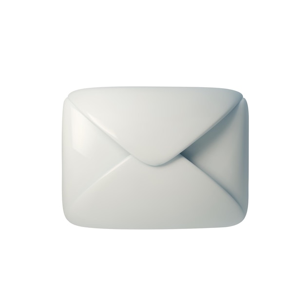 Illustration vectorielle 3D d'une enveloppe blanche Un élément élégant pour la conception d'applications, des sites Web, des messages, de la marque e-mail et du marketing Parfait pour créer des icônes et des éléments d'interface utilisateur