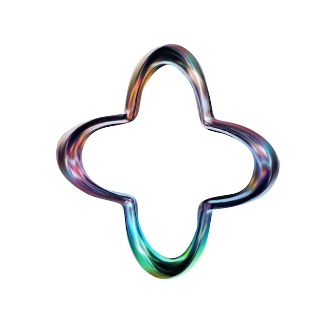Illustration vectorielle 3D de forme géométrique holographique