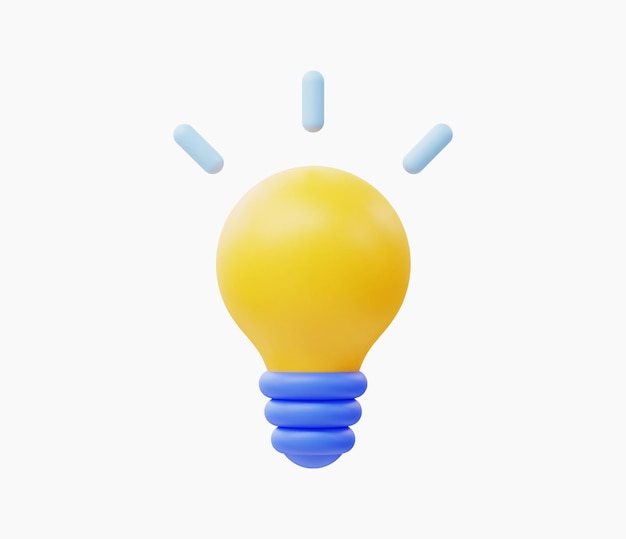 Vecteur illustration vectorielle 3d réaliste ampoule jaune