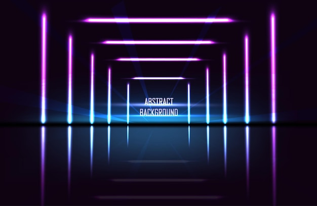 Illustration vectorielle abstraite Bannière Tech lazer ray avec lueur et étincelles