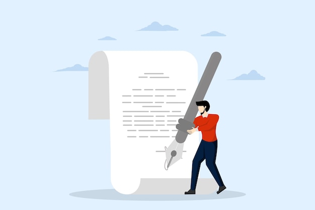 illustration vectorielle d'un accord pour faire des affaires avec un contrat signé fait par un homme d'affaires