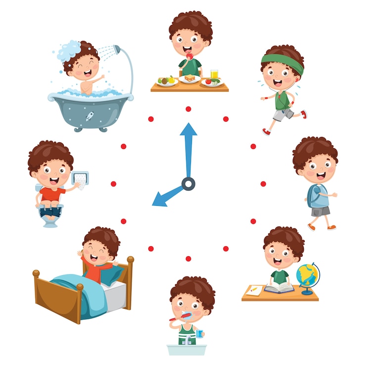 Vecteur illustration vectorielle des activités quotidiennes des enfants