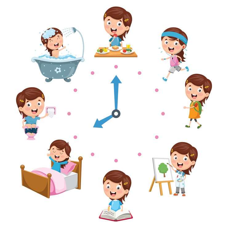 Vecteur illustration vectorielle des activités quotidiennes des enfants