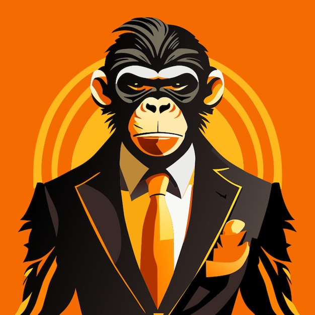 Illustration Vectorielle D'affaires De Singe