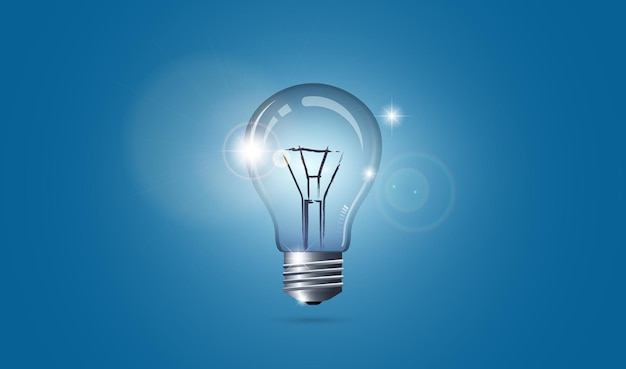 L'illustration vectorielle d'une ampoule réaliste est un symbole de leadership, d'intelligence et de pensée.