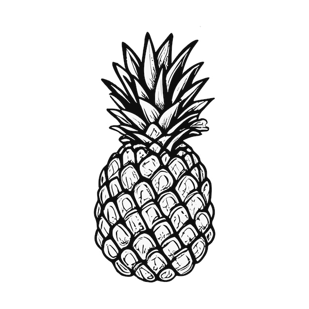 Vecteur illustration vectorielle d'ananas frais dessinée à la main