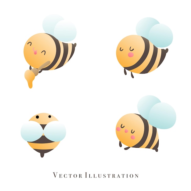 Vecteur l'illustration vectorielle de l'animal de l'abeille est mignonne