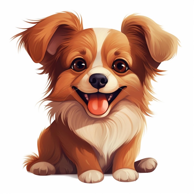 illustration vectorielle d'animal de compagnie chien mignon jeu de dessins animés icône isolée conception chiot heureux ca