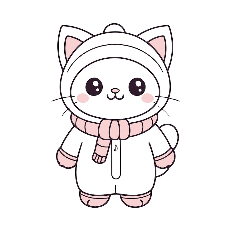 Vecteur illustration vectorielle d'animaux mignons de style kawaii pour les enfants