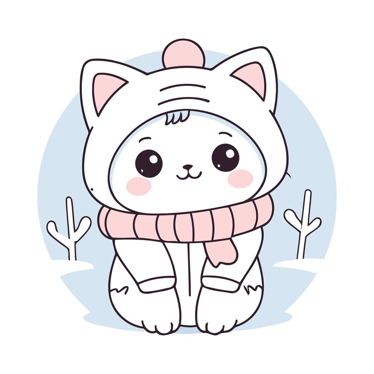 Vecteur illustration vectorielle d'animaux mignons de style kawaii pour les enfants