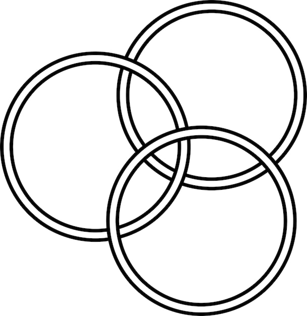 Illustration vectorielle anneaux de gymnastique anneaux de jonglage accessoires de cirque équipement de cirque doodle